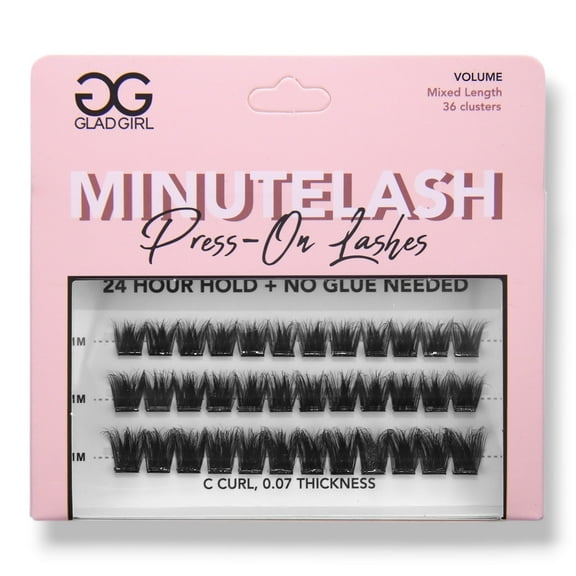 GladGirl MinuteLash Press-On False Lashes, Volume, No Glue Needed