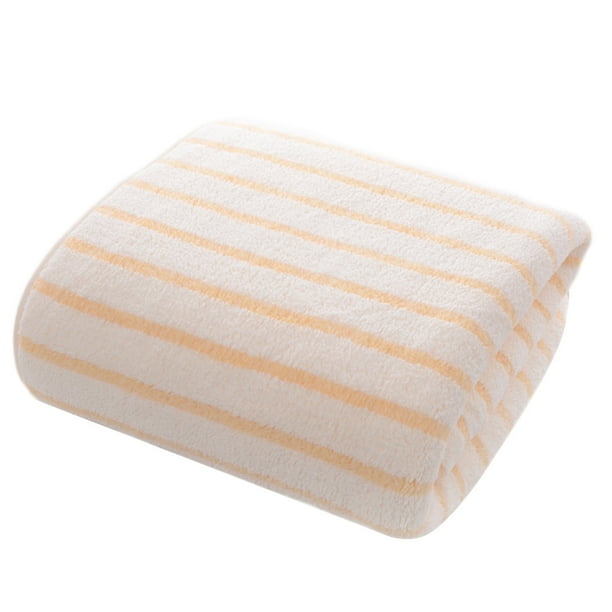 Toalla facial de polar a rayas de 70 x 30 cm | Toalla de baño suave, absorbente y de secado rápido | Tela gruesa que no suelta pelusa para hombres y mujeres | Ligera y duradera para viajes y uso