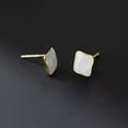 thumbnail image 4 of EOEMY Square Stone Stud Earrings 925 Sterling Silver Womens Jewellery Gift New-Gold, 4 of 6