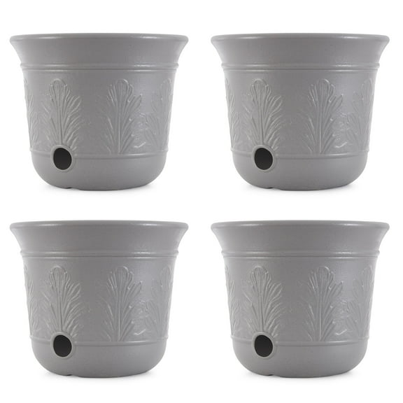 Suncast 300-Foot 5-Gallon Decorative Garden Hose Pot, Gray (4 Pack)