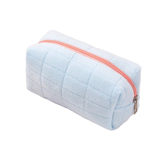 SIYTUAU Soft Plush Cosmetic Storage Bag Travel Makeup Organizer Pouch For Women Portable Toiletry Case 9X6 Inch