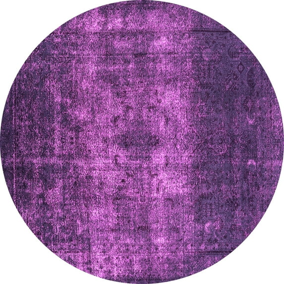 Ahgly Company Indoor Round Oriental Pink Industrial Area Rugs, 3' Round