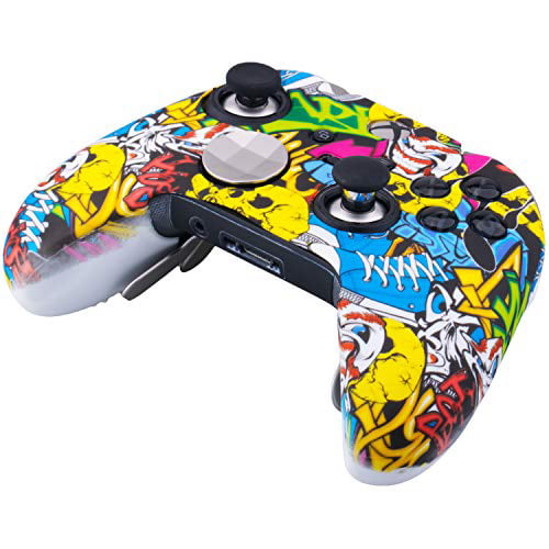 9CDeer 1 x Protective Customize Transfer Print Silicone Cover Skin Cartoon Skulls 6 Thumb Grips Analog Caps for Xbox Elite Series 2 Controller