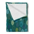 thumbnail image 2 of Leaves Soft Flannel Fleece Throw Blanket, Abstract Mother Nature Pattern with Leaf Designs Repetition, Cozy Plush for Indoor and Outdoor Use, 50" x 70", Dark Teal Multicolour, by Ambesonne, 2 of 5