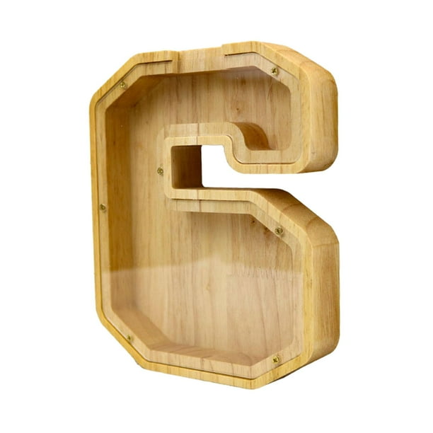 Alcancía de madera transparente para ahorrar dinero, ideal para adultos y niños pequeños. Estilo B