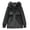 Black M, variant on Winter Women Jacket Furry Hood Long Sleeves Padded Drawstring Waist Pockets Cotton Coat Zipper Closure Mid Length Solid Color Windproof Warm Coat