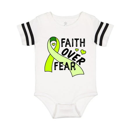

Inktastic Lymphoma Awareness Faith Over Fear with Hearts Gift Baby Boy or Baby Girl Bodysuit
