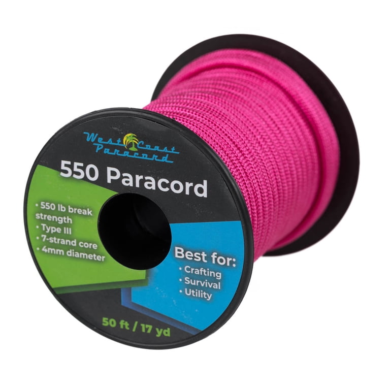 Paracord Neon Cotton Candy 50 Piedi (15m) - Corda 550 Lb Per Sopravvivenza E Braccialetti