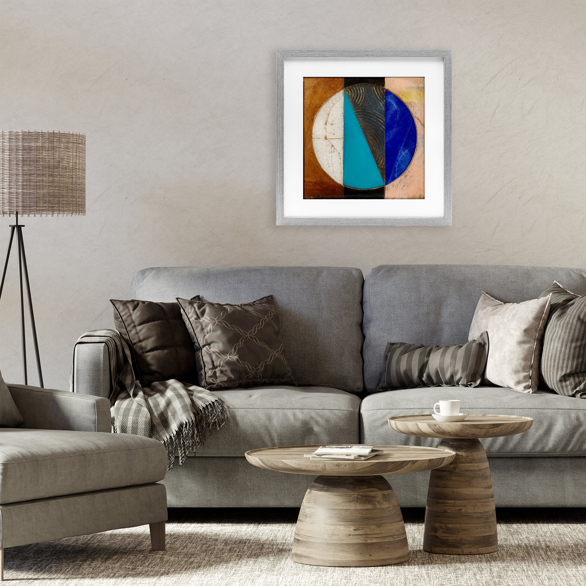 Stupell Industries Structured Circle Abstraction Gray Framed Print Under Glass, design by Matthew Finger