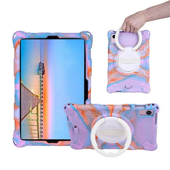 For Samsung Galaxy Tab A8 10.5 2021 Case Rotatable Ring Stand Tablet Cover For Tab A 8.0 S5e A7 10.4 inch S6 Lite P610 T220 Case Purple Pink Tab A7 10.4inch