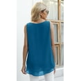 Uvplove Women's Sleeveless Chiffon Tank Top Double Layers Casual Blouse