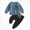 Blue, variant on Gerichy Toddler Baby Boy Clothes Toddler Baby Boy Fall Winter 2Pcs Outfits Long Sleeve Letter Print Pullover Tops Pants Clothes Set