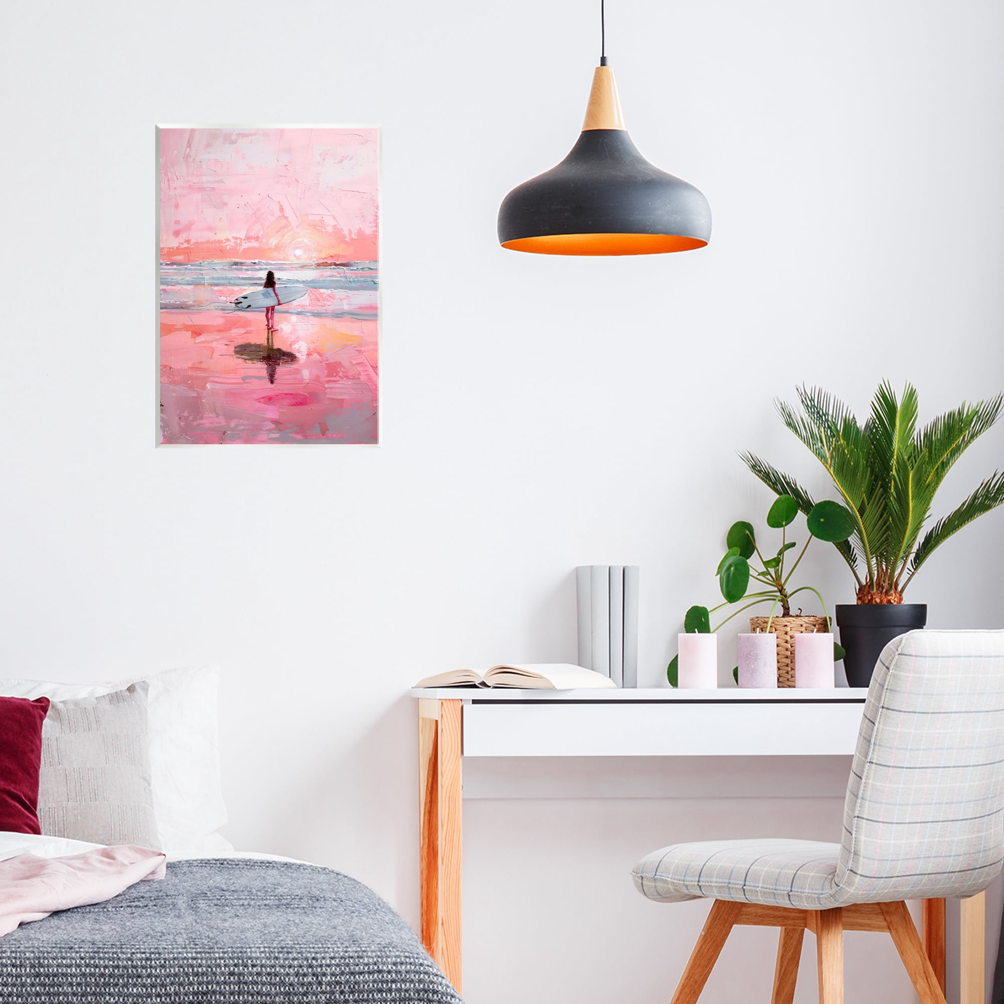 Stupell Industries Surfer at Pink Sunset Wall Plaque Art, design by Creative Studio