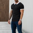 thumbnail image 6 of Mens Polo Shirts Muscle Turn Down Collar Slim Fit Short Sleeve Color Block Golfs Zipper Soft Tees Activewear, 6 of 6
