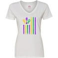 thumbnail image 3 of Inktastic Mardi Gras Flag 2 Women's V-Neck T-Shirt, 3 of 5