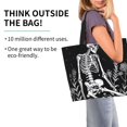 thumbnail image 2 of Fotbe Vintage Black white Plant skull Bolsa Tote Estética de Lona con Estampado para Mujer - Bolsa Reutilizable de Hombro Casual para Vacaciones, Compras, Trabajo y Gimnasio, 2 of 8