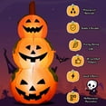 thumbnail image 4 of Costway 5 Ft  Halloween Inflatable 3-Pumpkin Stack Blow Up Pumpkin Ghost Yard Decoration, 4 of 9