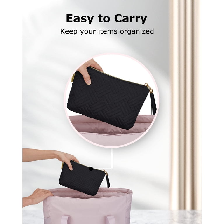Small Water-Resistant Quilted Cosmetic Pouch photo 3