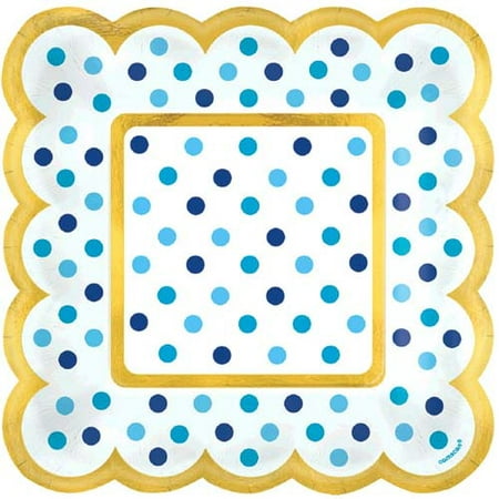 Blue Polka Dots Small Scalloped Appetizer Plates (Best Appetizers For Small Group)