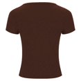 thumbnail image 5 of Women Solid Basic Tops Summer Short Sleeve Deep V Stretchy Slim Fitted Y2K T Shirts Fashion Going Out Layer Shirts, 5 of 6