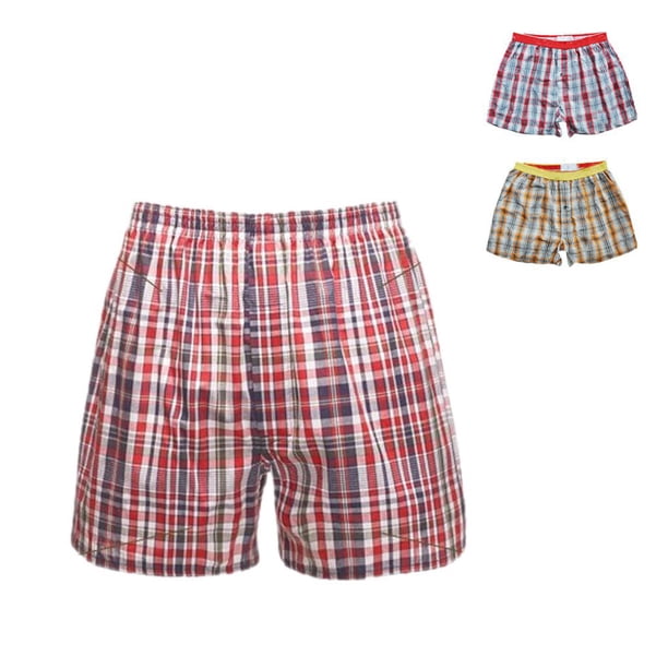 Yuarrent Pantalones cortos de algodón a cuadros de playa para hombre Pantalones de ropa interior Traje de baño XXXL