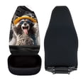 thumbnail image 5 of Jeiento Funny Raccoon Driver Car Seat Covers Comfortable Front Car Seat Covers Elastic Fabrics Automotive Interior Accessory Universal Fit Most Cars SUV, 5 of 7