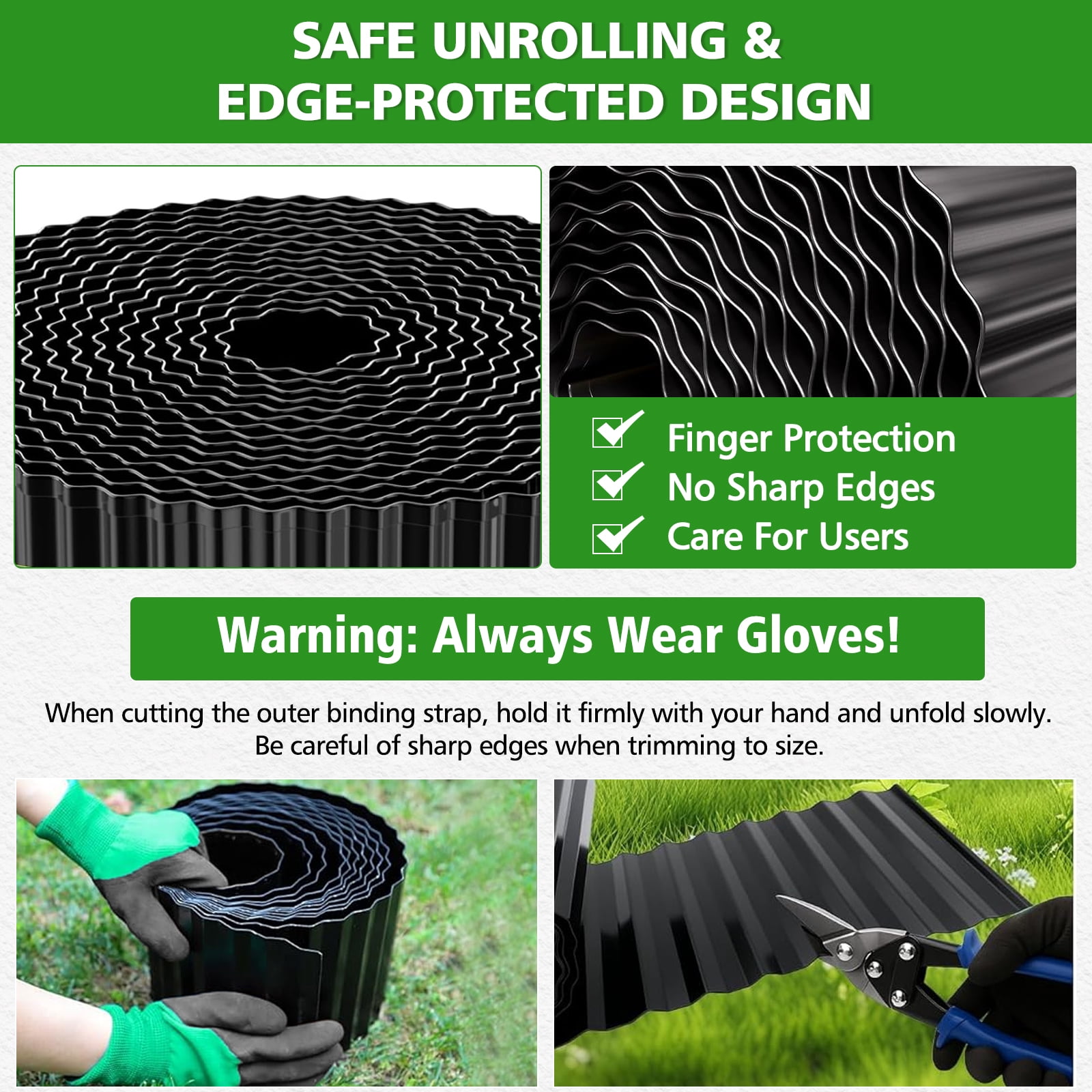 ROMUCHE Corrugated Garden Edging 6" x 25Ft, Flexible Metal Landscape Edging Border for DIY Flower Beds Lawn Yard Tree Surrounds Driveway