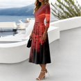 thumbnail image 4 of Halloween Women's 3/4 Sleeve Dresses Wrap V Neck Cute Halloween Graphic Sundress A-Line Casual Summer Sundress, 4 of 6