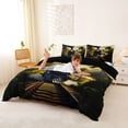 thumbnail image 2 of Castle Fairy Jungle Steam Train Queen Duvet Cover Set for Teens, Palm Tree Art Bedding for Bedroom, Black Green,Black Reversible,3-Piece,No Comforter, 2 of 6