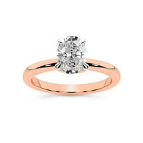 IGI Certified 2 Carat Oval Shape Lab Grown Diamond Engagement Ring | 14K Rose Gold | Matilda Leaf Petal Solitaire Diamond Ring | FG-VS1-VS2 Quality Friendly Diamonds