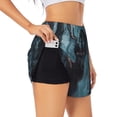 thumbnail image 3 of Lsque Mystical Forest Elk Printed Women's Running Shorts with Liner Pockets,Elastic Quick Dry Workout Athletic Gym Yoga Shorts,Womens High Waist Shorts-Large, 3 of 9