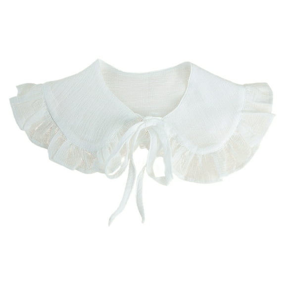 UNTERING Doll Collar Colorless Shawl for Fake Collar Female Ruffled Trim Detachable Half Shirt Scarf