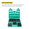 thumbnail image 2 of 1/2Inch Drive Hex Impact Socket Set 15-Piece Deep Socket Metric Sizes 8-32mm Carbon Steel with Storage Box, 2 of 7