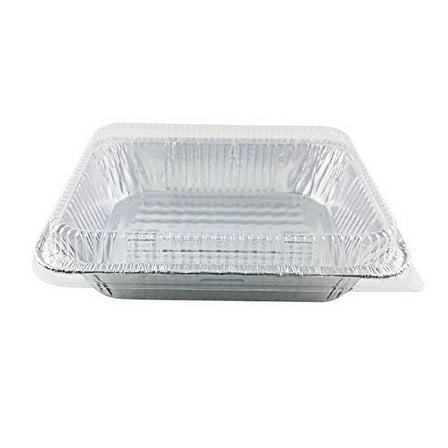Handi-Foil 1/2 Half-Size Deep Aluminum Steam Table Pan w/Clear Low Dome Lid (pack of 100)