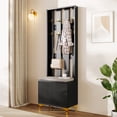 thumbnail image 1 of HMYG Coat Rack Set with Shoe Bench and Cushion,Coat Rack Front with Hooks,Shoe Cabinet with Drawers and Doors, 1 of 12