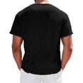 thumbnail image 5 of JULMCOMO Cotton Linen T Shirts for Men V Neck Short Sleeve Fringe Raw Hem Comfy Summer Shirt Casual Classic Tees Black XL, 5 of 5