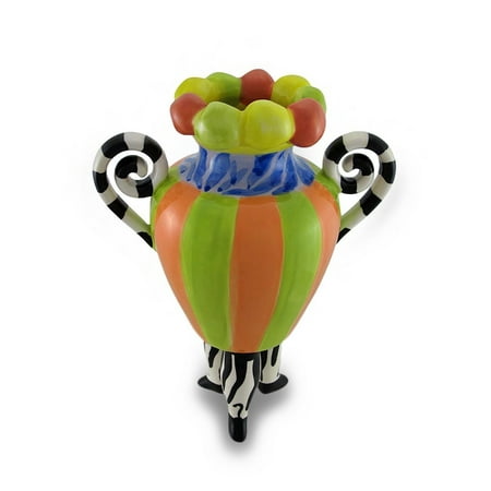 10 Inch Rally Stripes - Ceramic Vases 3Rg4832-7 Colorful 3-Legged Striped Jester Vase 10 In. 4.75 X 10 X 4.75 Inches Multicolored, Designed by Erich Emmenegger By Erich Emmenegger
