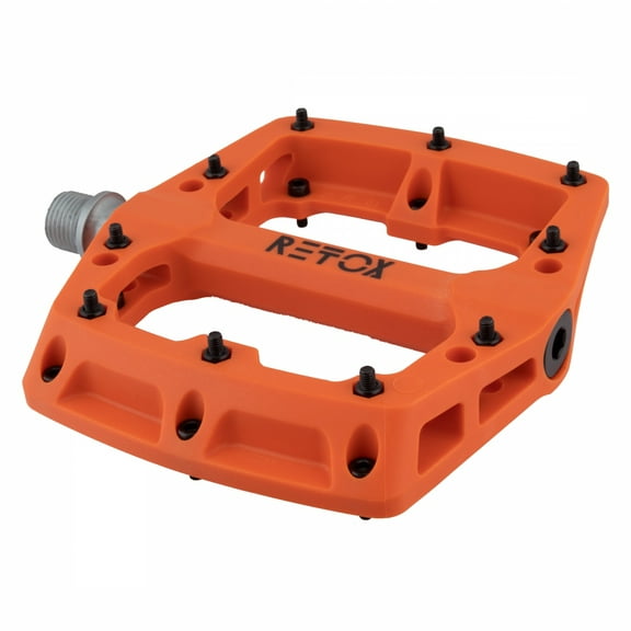 Origin8 Retox Platform Pedals 9/16" Concave Composite Body Removable Pins Orange