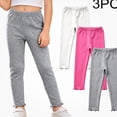 thumbnail image 2 of WAVSUF Kids Girls Dance Leggings 3 Pack High Waist Soft Stretch Skinny Fit Work Trendy Cotton Bottoms Gray Size 6, 2 of 9