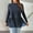 Navy, variant on Sakmal Fashion Shirts Women Peplum Plus Size Blue Shirts High Neck Long Sleeve Plain Blouses for Women