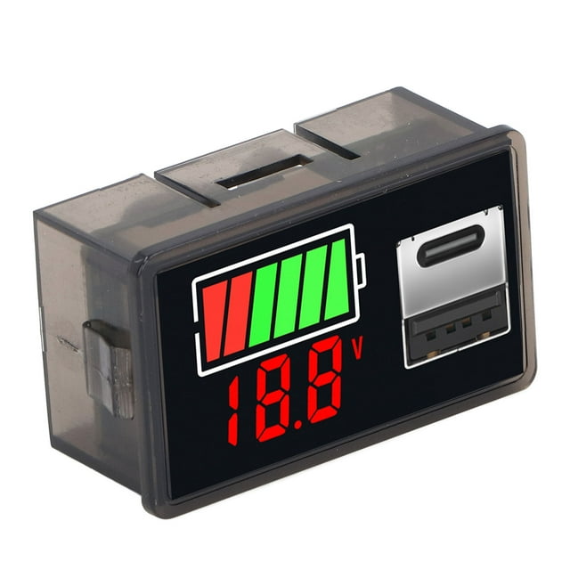 Tension de Batterie CC 8-30 V avec Écran Rétroéclairé à DEL, Compteur de Batterie à Inversion de Polarité pour Piles au Lithium, à l'Acide et au Fer au Lithium