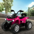 thumbnail image 2 of Costway 12V Kids Ride On ATV Electric 4-Wheeler Quad 2 Speeds with Mp3 & Headlights Pink, 2 of 7