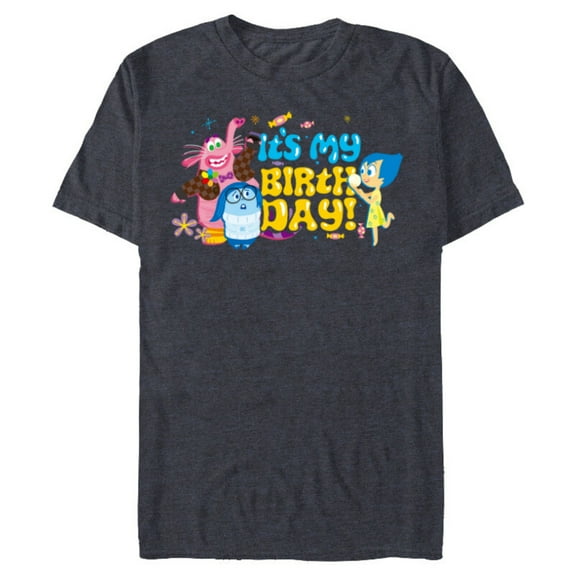 Disney and Pixar’s Inside Out Bing Bong It’s My Birthday - Short Sleeve Blended T-Shirt for Adults - Customized-Navy Heather