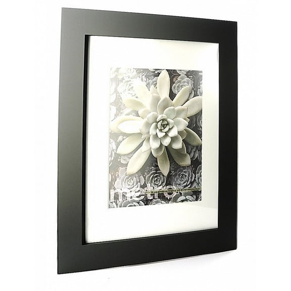 The METRO Seamless black wood Matted 11x14 8x10 frame by Framatic - 8x10