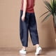 thumbnail image 1 of Pantalones anchos de lino y algodón pequeños para mujer, pantalones casuales de lino de nueve puntos que combinan con todo, sueltos y de talla grande para uso exterior, 1 of 6