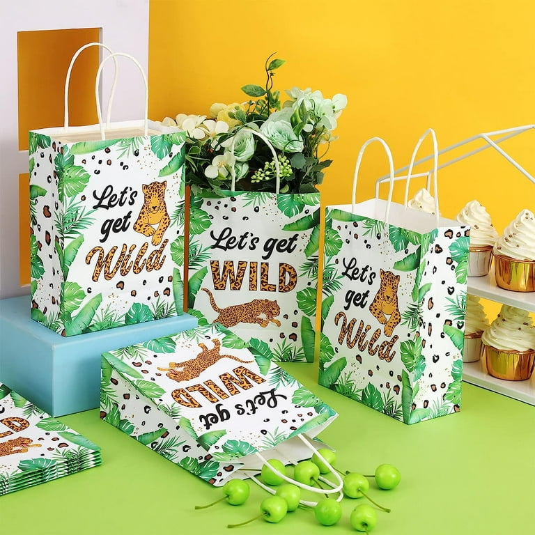 Lets Get Wild Gift Bags, 16pcs Safari Goodie Bag, Cheetah Paper