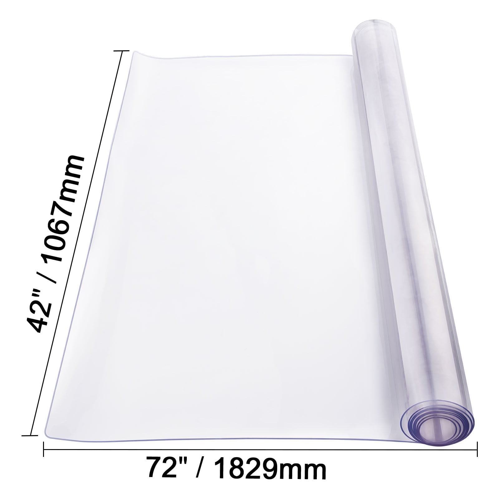VEVOR Plastic Table Cover, 42 x 72 Inch 2.0 mm Thick Clear Table Protector, Rectangle PVC Desk Mat, Waterproof & Easy Cleaning Desk Pad Tablecloth, for Office Dresser Dining Room Table Night Stand
