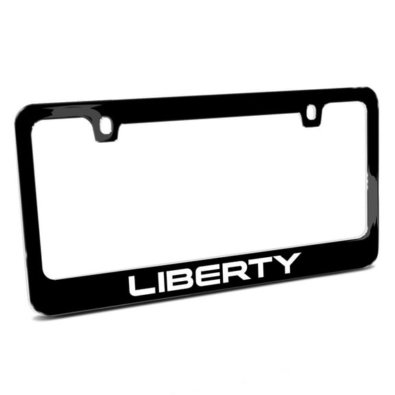Jeep Liberty UV-LED Printed American-Made Black Metal License Plate Frame