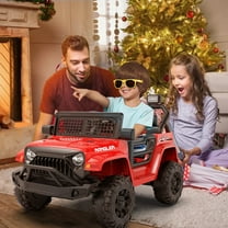 EROMMY Motorized Kids Ride on Toy, Ride on Jeep Car, 12V Powered Kids Electric Vehicle, Red