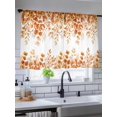 thumbnail image 5 of Sheer Curtains 45 Inch Length, Orange Eucalyptus Leaves Semi Sheer Curtains Light Filtering Window Treatment, Spring Summer Botanical Privacy Voile Drapes for Living Room Bedroom 52x45 Inch, 5 of 7